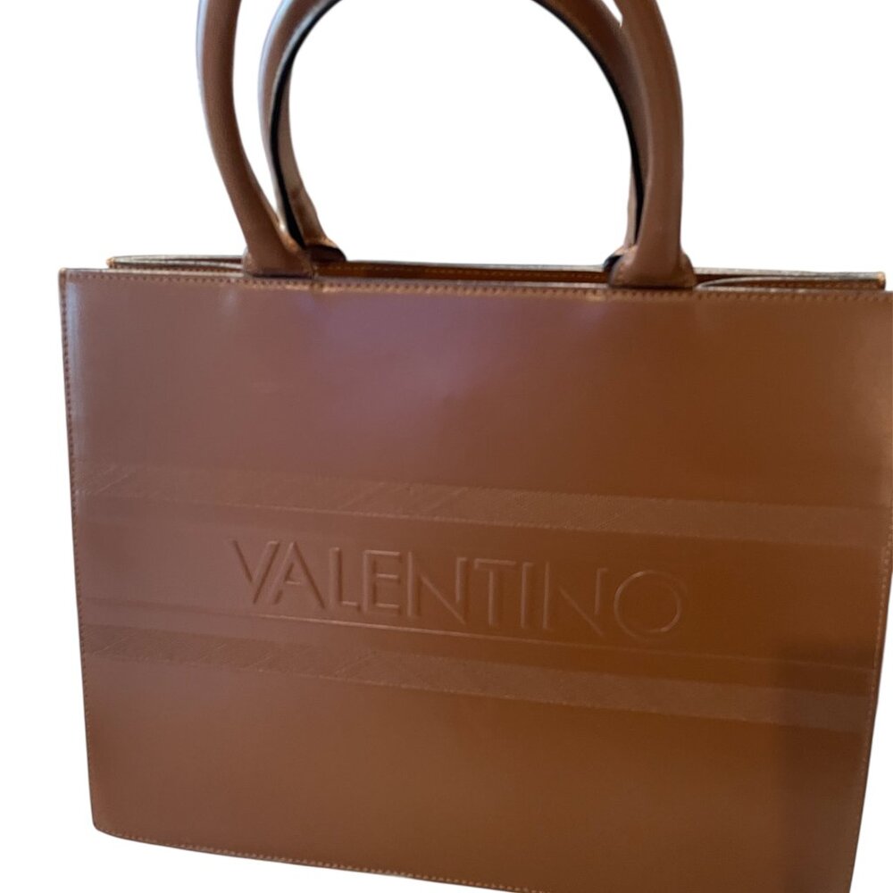 Mario Valentino Brown Leather Tote Classic Design